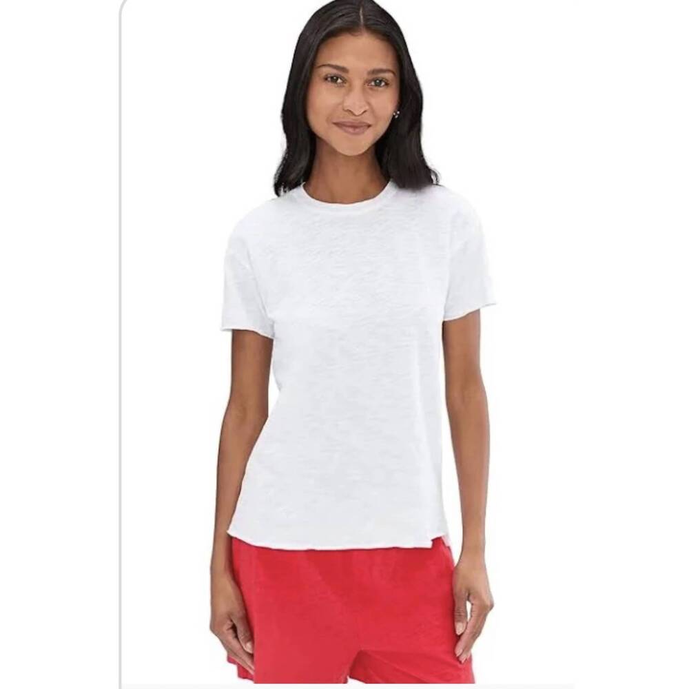 NEW MODODOC short sleeve stem hem crew tee in white